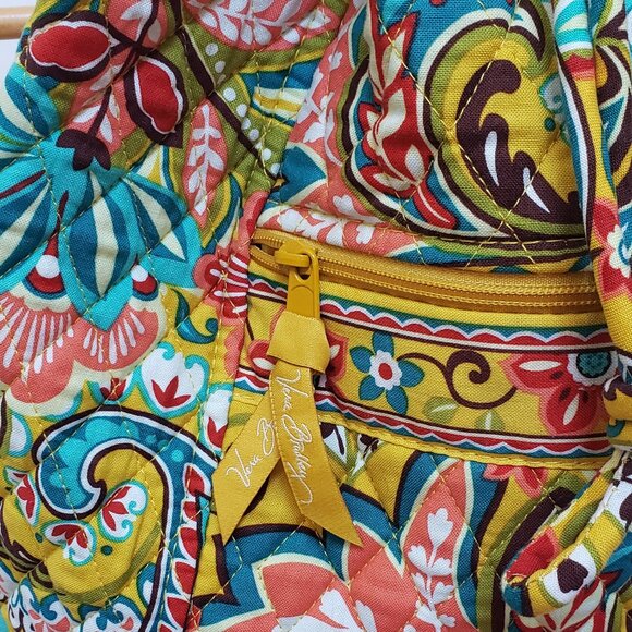 Vera Bradley Provencal Yellow Flower Drawstring Backpack - Picture 4 of 9